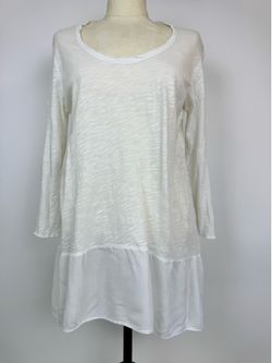 Left of Center White Slub-Knit Tunic Top