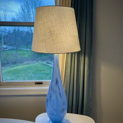 Bohemian Blue Glass Table Lamp
