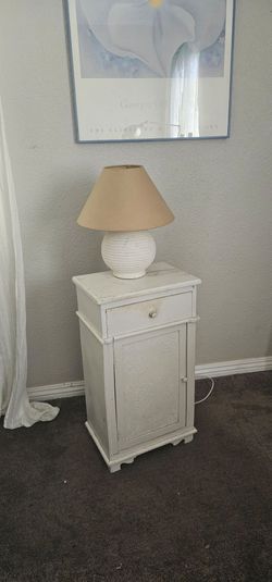 white small nightstand