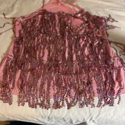 Pink Sequence Halter Top