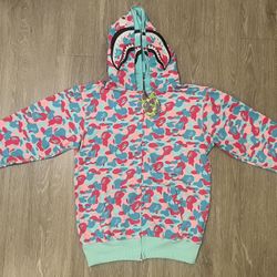 Double Hoodie Multi Color Bape Jacket - Large