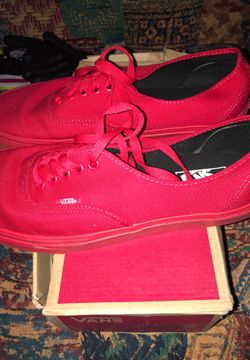 Men All RED Vans sz 10.5