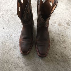 Ariat Men's Heritage Roughstock Oiled Brown Rowdy Square Toe Buckaroo Cowboy Boots
