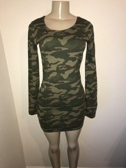 Billabong Army Long Sleeve Mini Dress