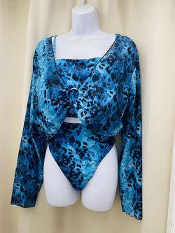 Leopard Blue Swimsuit 