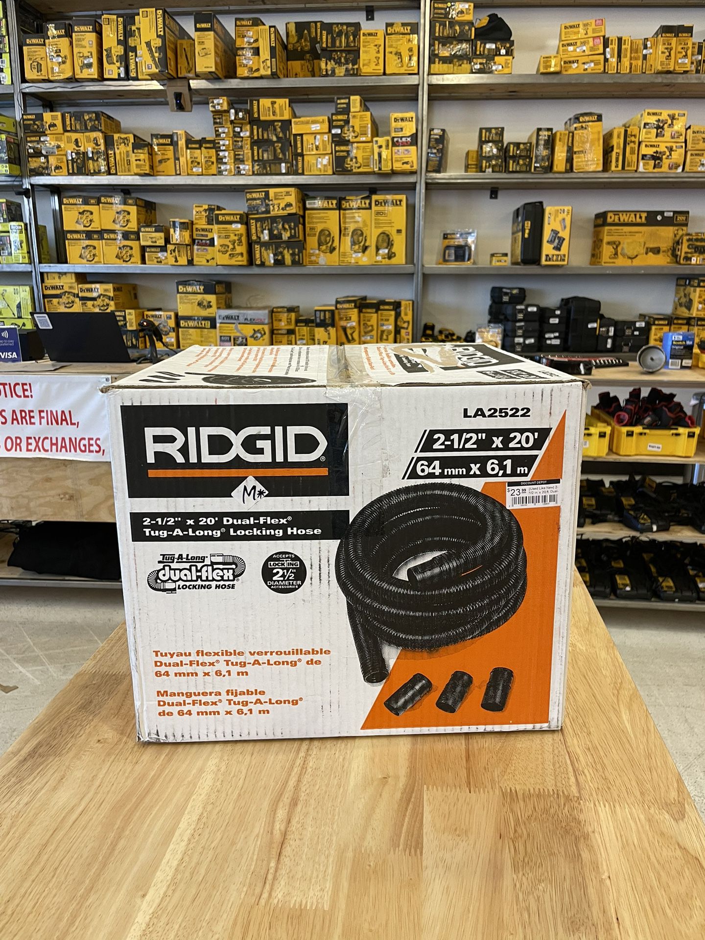 RIDGID 2-1/2 in. x 20 ft. DUAL-FLEX Tug-A-Long Locking Vacuum Hose for  RIDGID Wet/Dry Shop Vacuums LA2522 - The Home Depot