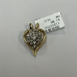14KYG 0.75CTW Diamond Cluster Heart Pendant
