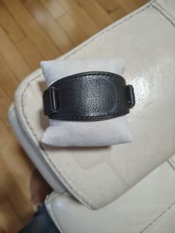 Black Leather Cuff Bracelet