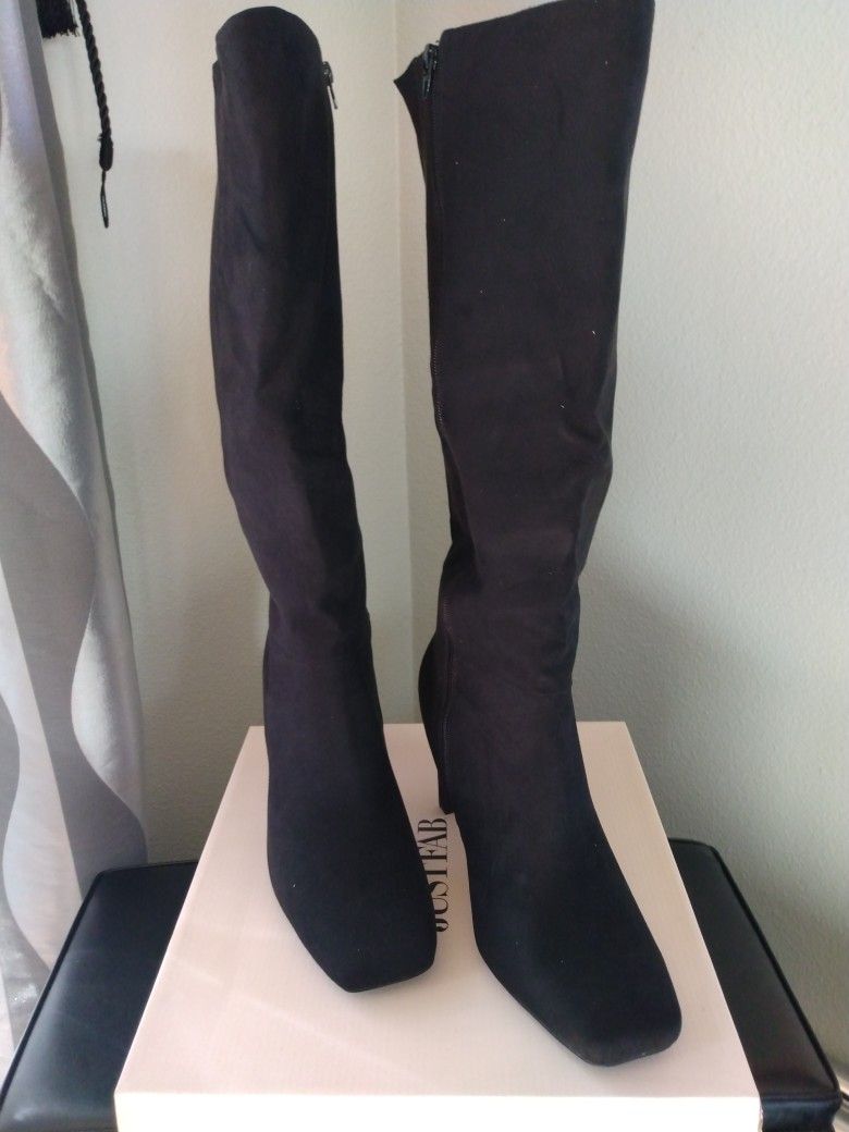 Justfab Black Heeled Evelyn Boots 