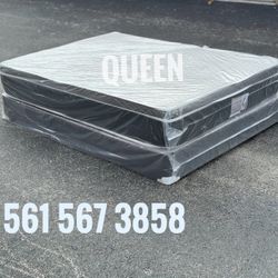 NEW Mattress Queen Size Pillowtop With Box Spring // Offer  🚚