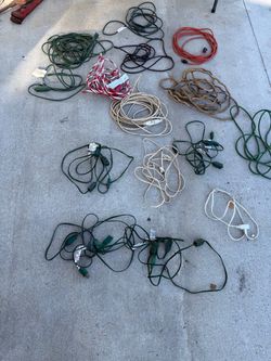 (9) think extension cord $4 each and (6) indoor cords $1 each.