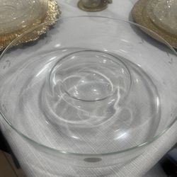 Heritage By Princess House Crystal Chip 'n Dip Bowl