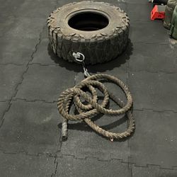 Exercise Tire + Combat Rope ( FREE) 