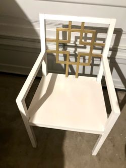 White/Gold wool Chairs set of 2