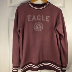 VTG Y2K American Eagle Medium Burgundy Sweatshirt Pullover LongSleeve CrewNeck 