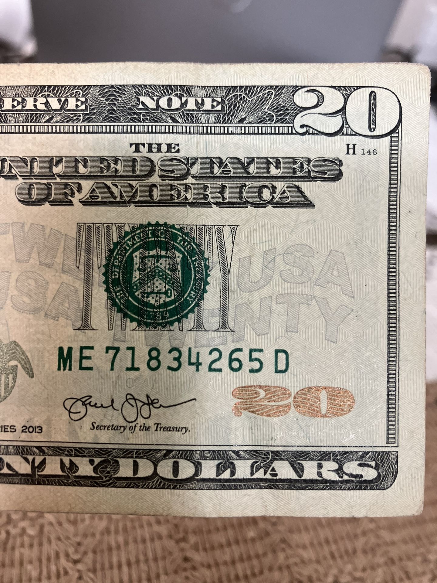 2013 $20 US Note - Scattered Ladder (1-8)