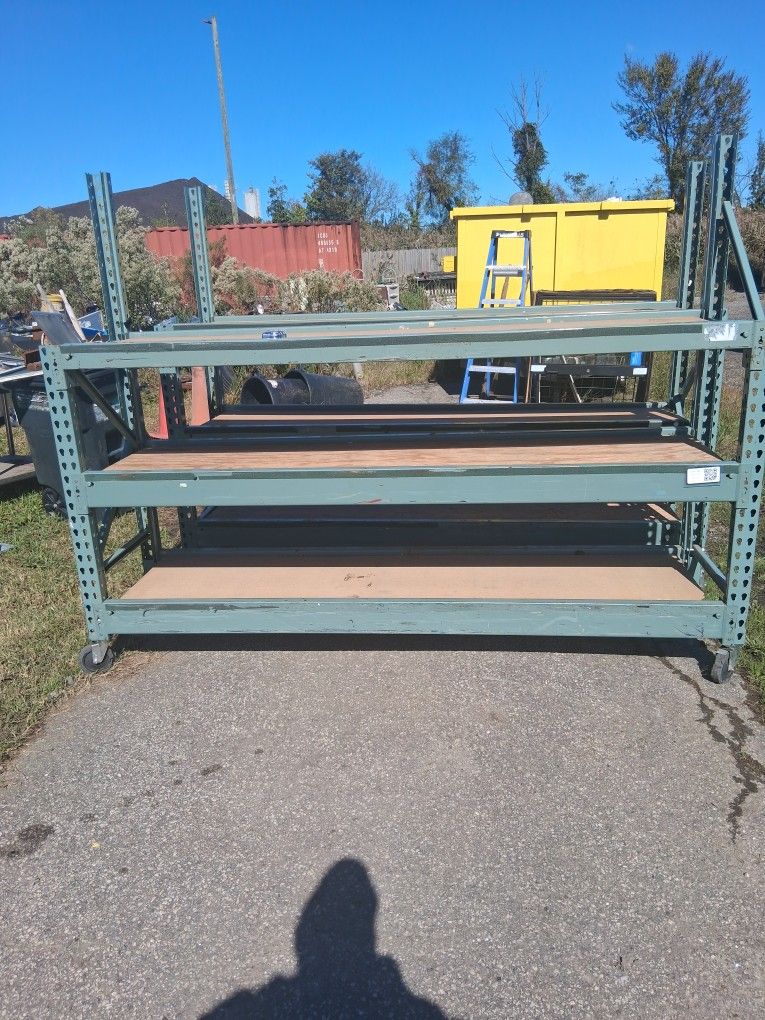 2 Heavy Duty Storage Racks On Wheels