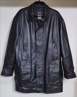 KS Selection Men's Genuine Leather Jacket Size XL - Black