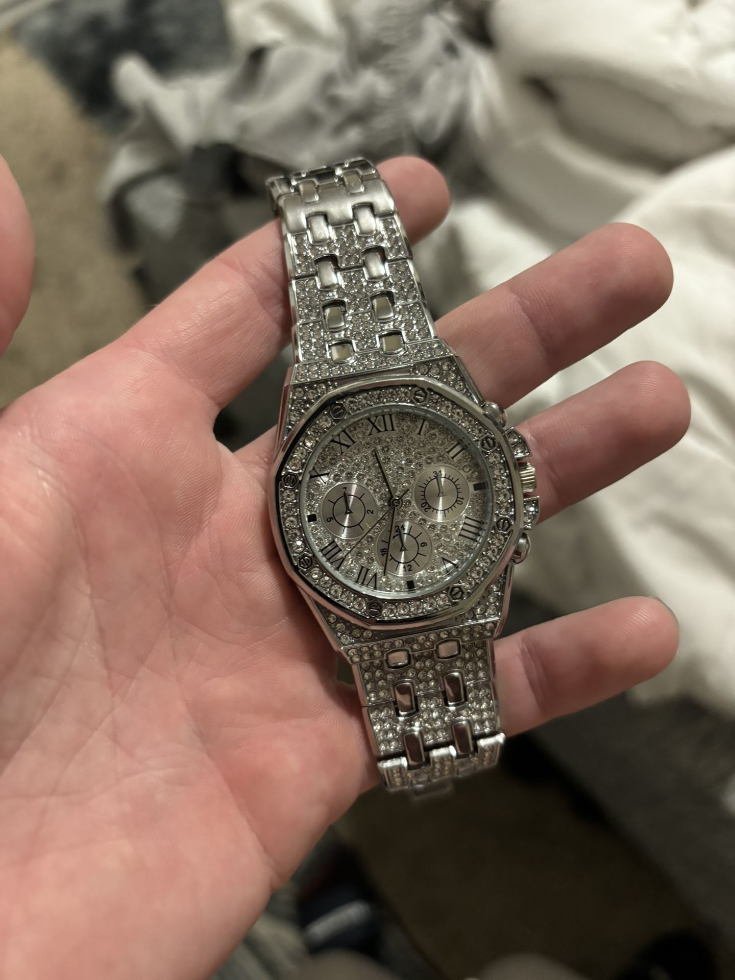 White Gold Plated W/ Lab Grown Diamonds