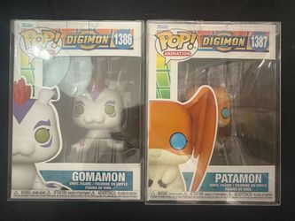 Funko Pop! Animation Digimon Gomamon #1386 & Patamon #1387 Full Set