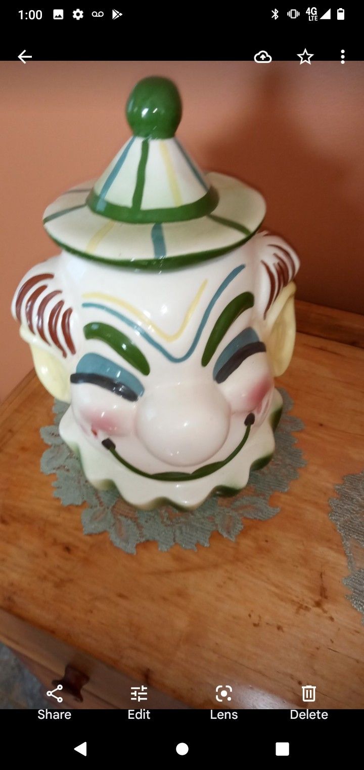 Vintage Clown Cookie Jar