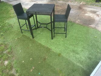 Outdoor dining table with chairs