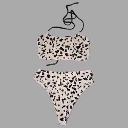 2-piece Cow Design Bikini Swimsuit Set 