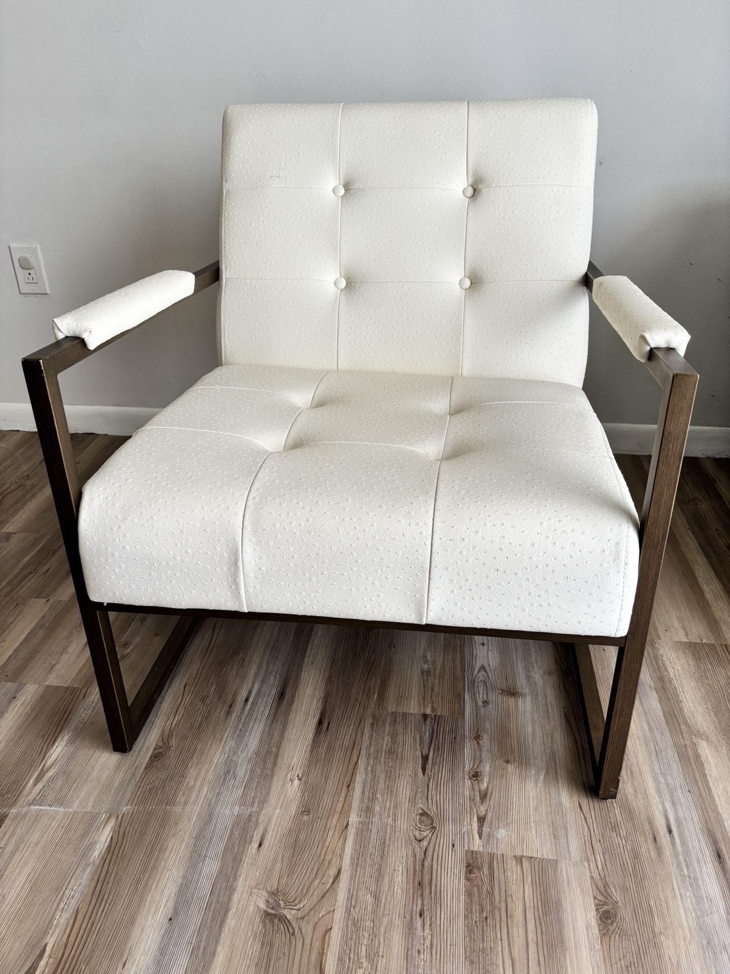 Ostrich Pattern Fabric And Wood Occasional Chair