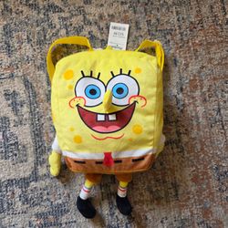 Nickelodeon SpongeBob SquarePants Mini Plush Backpack Adjustable Strap Yellow