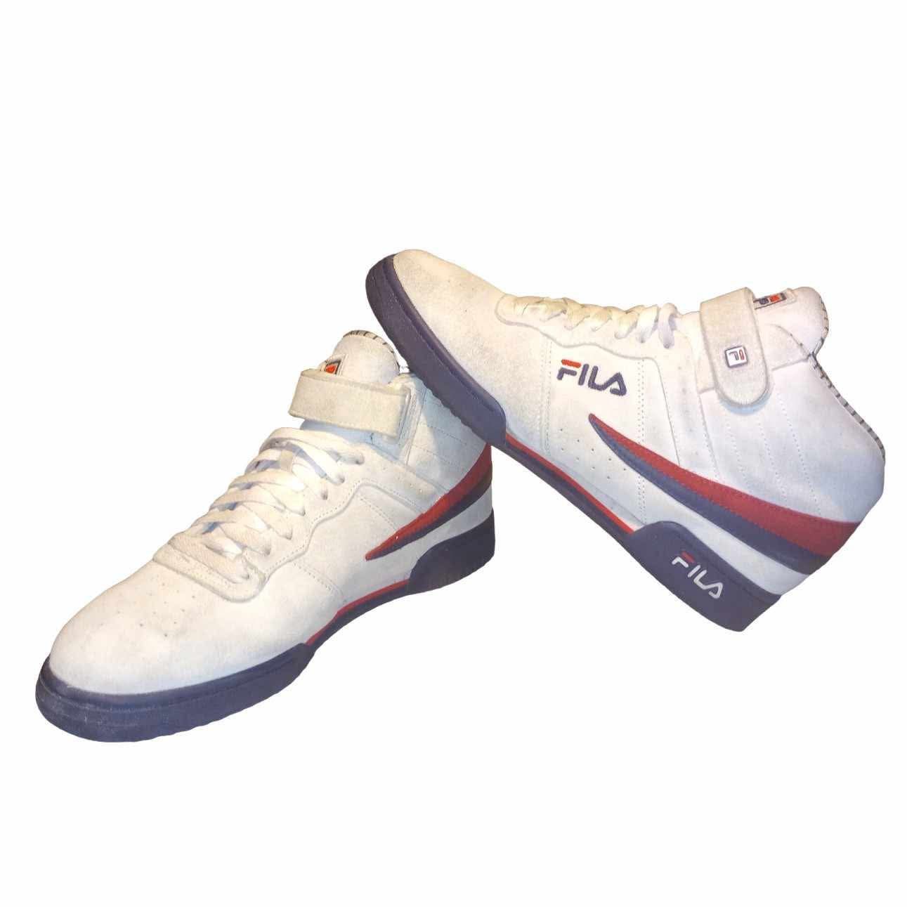 Fila F 13 Men's Leather Suede Hi Top Shoes Vintage Size