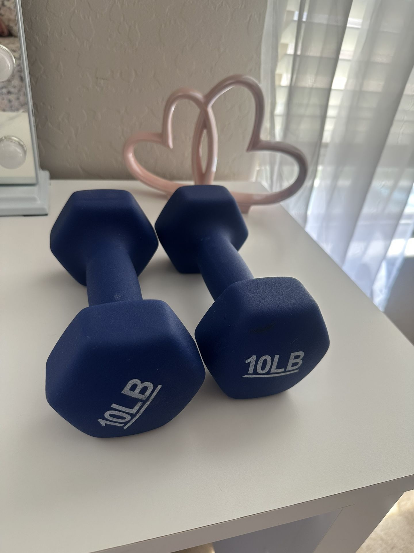 2 10lb Neoprene Dumbbell Hand Weights for Exercise and Muscle Toning 