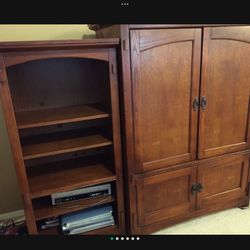 Bassett Mission Style Real Wood entertainment center. $ 250.