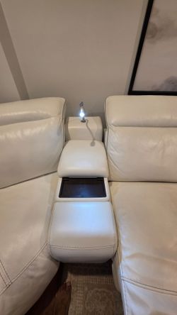 White Leather (Genuine) Couch, American Signature 1200 OBO