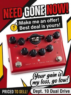 Blackstar Dept 10 Dual Drive Guitar Pedal Tube Overdrive Preamp Cab Sim keywords boss jhs ehx line 6