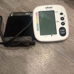Vive Precision Blood Pressure Monitor Cuff Silver Backlit LCD Display Pre-owned