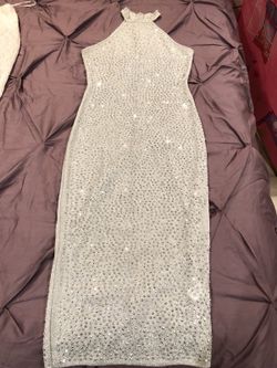 Silver embellished dress