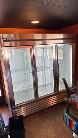 True 3 Door Stainless Steel Refrigerator