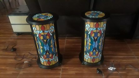 Authentic Tiffany pedestal lamp sold separately or together