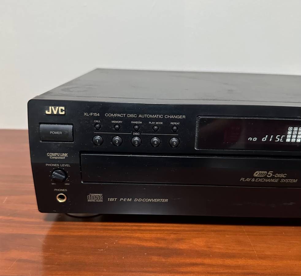 JVC XL-F154BK Compact 5 Disc Carousel Automatic CD Changer Player Hi Fi Stereo