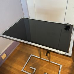 Black And Silver Side Table w/ Charger