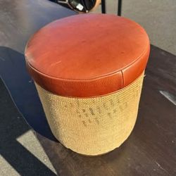 Burlap Coffee Sack W/ Leather Top