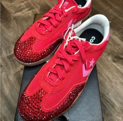 Converse Women's Red and Pink Sneakers 6.5