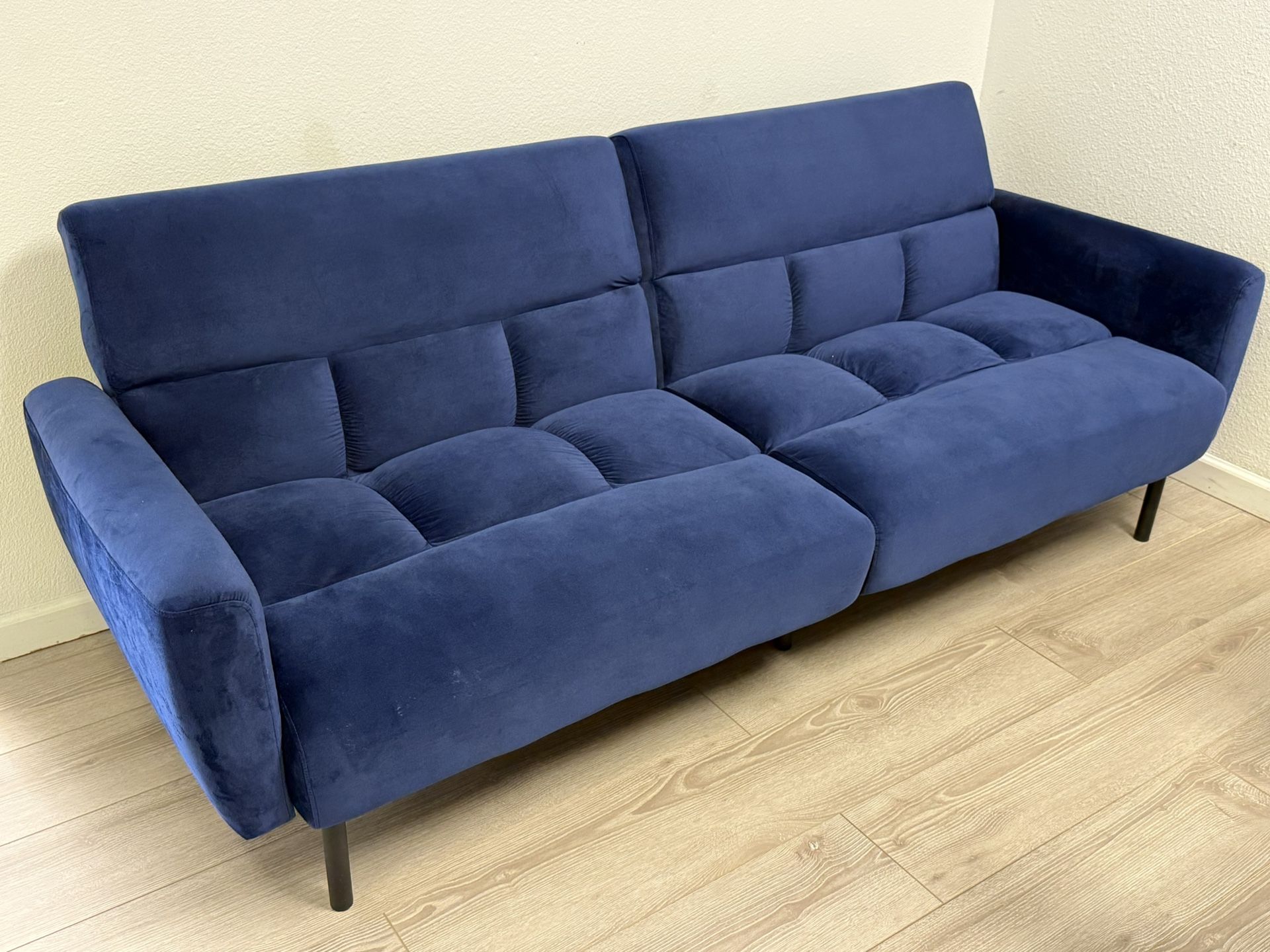 Velvet Sofa Chaise-Lounge Sleeper Couch