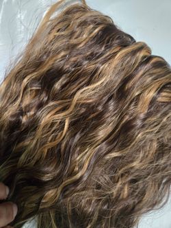 Brown/gold hair extensions 24in syn