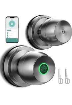 Smart Door Knob, Fingerprint Door Lock Smart Lock Biometric Door Lock Fingerprint Door knob with App Control Suitable for Bedroom,Cloakroom,Apartments