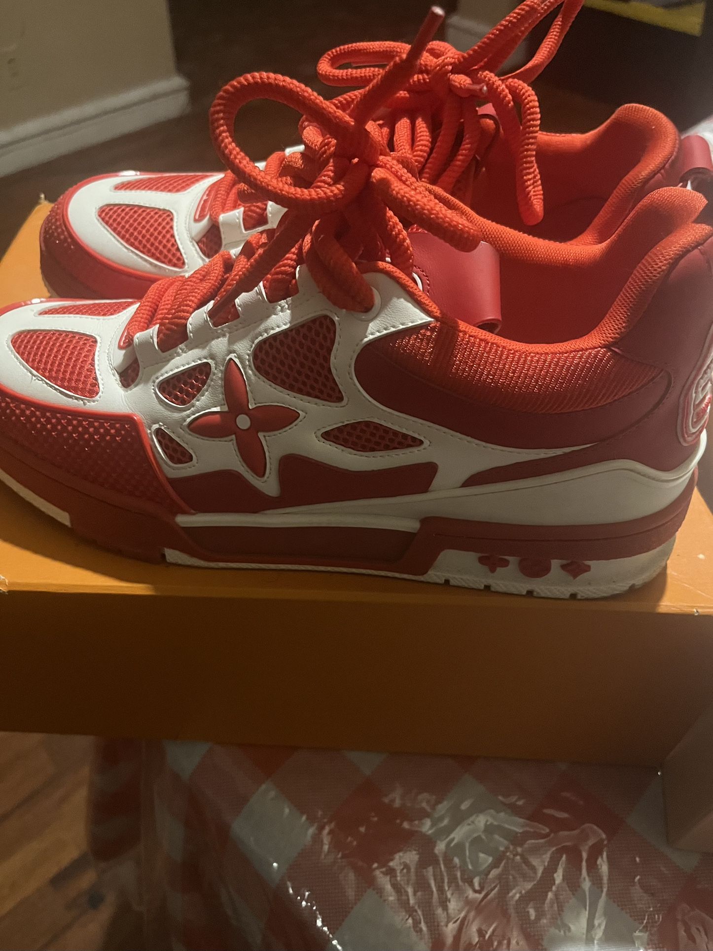 Red Louis Vuitton Skate Sneakers