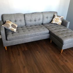 New Reversible Sectional.  Grey.  86 X 59.  Free Delivery!