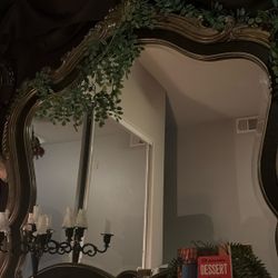 Golden Mirror And Dresser 
