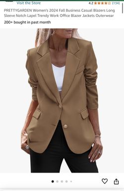 PRETTYGARDEN Women's 2024 Fall Business Casual Blazers Long Sleeve Notch Lapel Trendy Work Office Blazer Jackets Outerwear