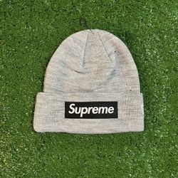 Supreme Heather Grey New Era Box Logo Beanie